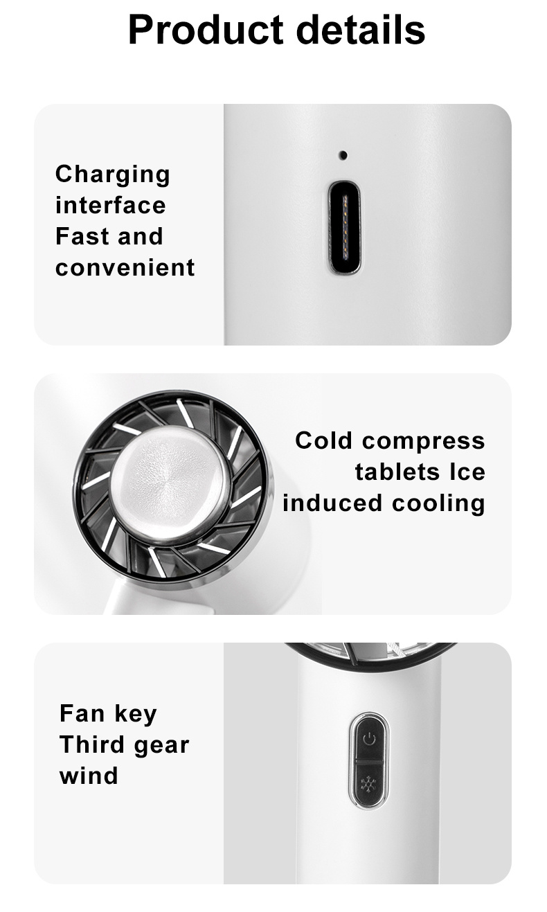 portable hand fan semiconductor refrigeration cooling 2200mah battery usb rechargeable mini handheld fan outdoor air cooler details 11
