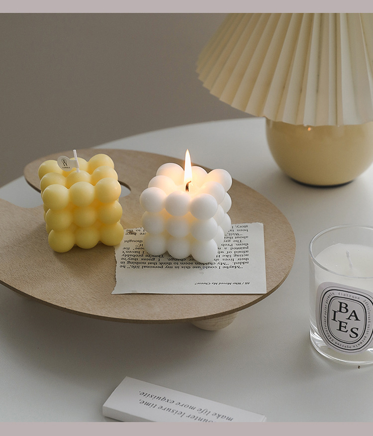 Aromatherapy Candle For Home Decoration Big Cube Bubble - Temu
