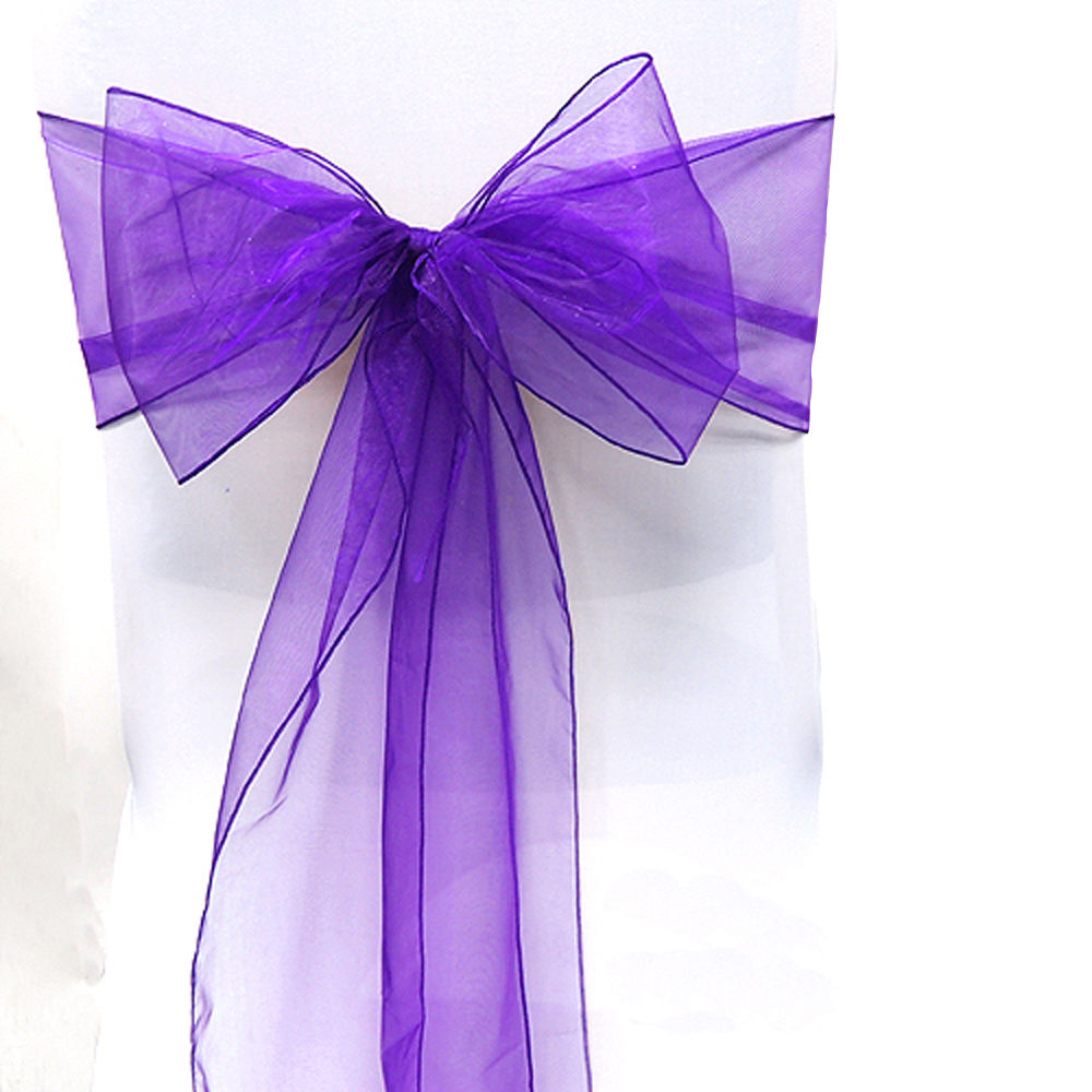 Plum Organza Chair Sash  Affordable Elegance Inc.