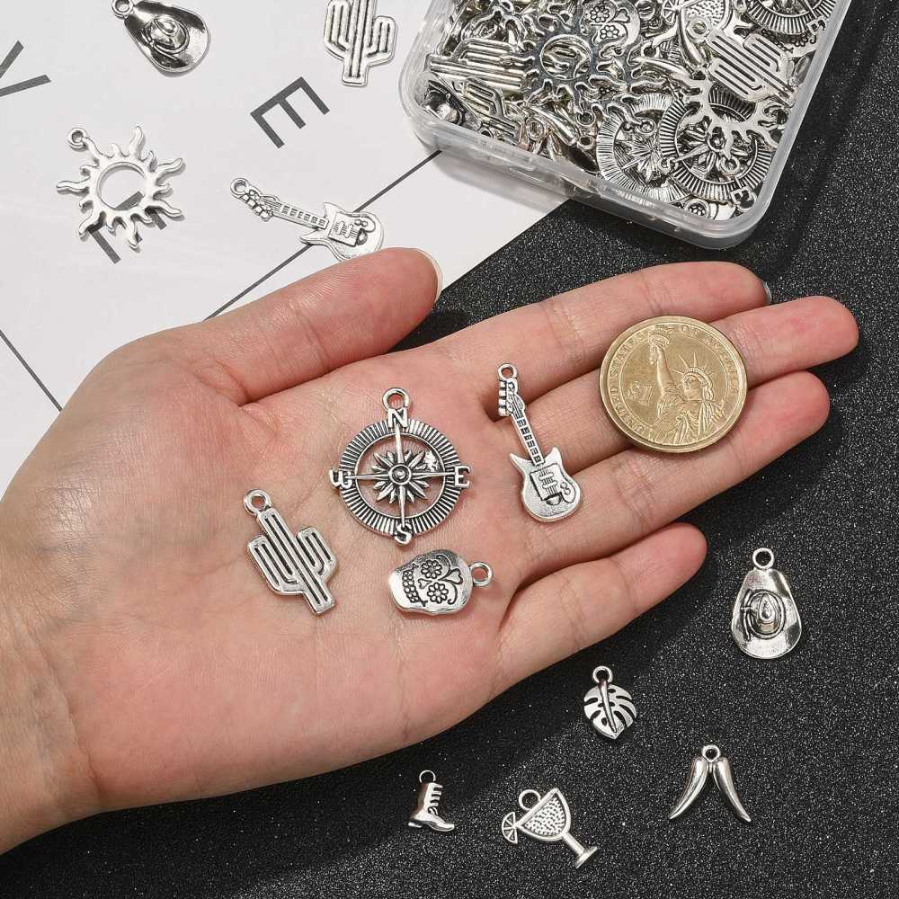 10 Styles Mexican Styles Charms Antique Silver Alloy Sun - Temu