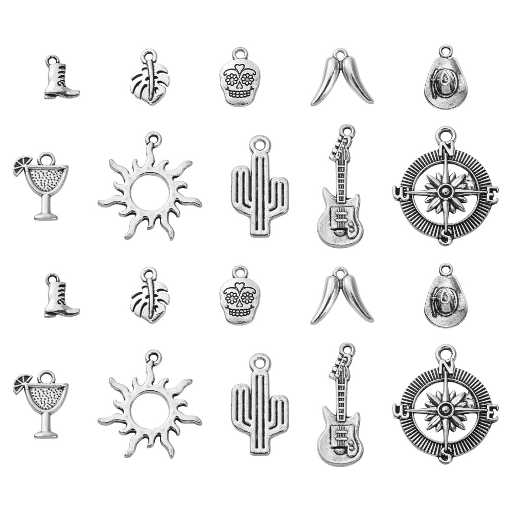 10 Styles Mexican Styles Charms Antique Silver Alloy Sun - Temu