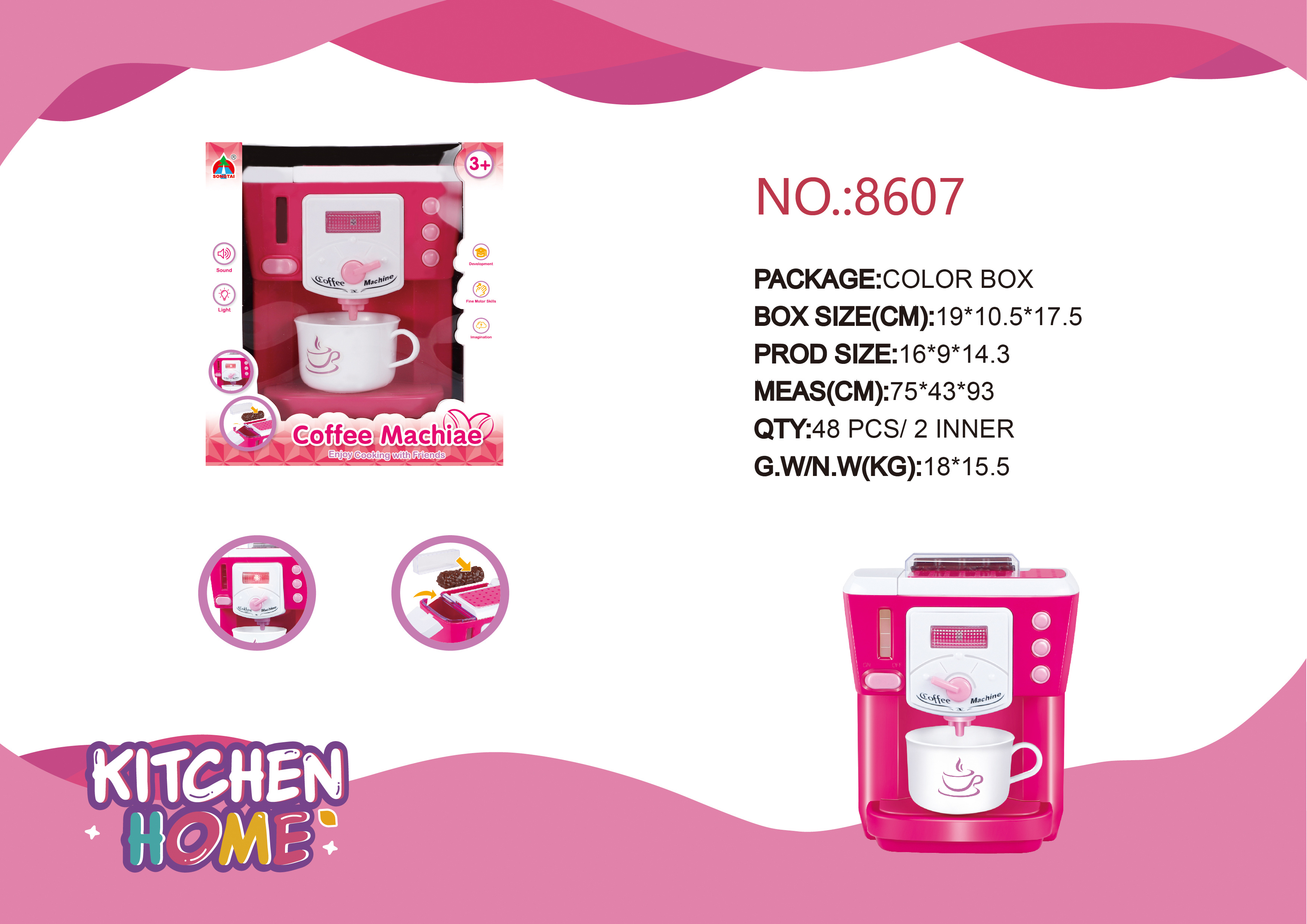 Kitchen Playset Coffee Maker Burger Shop Touch Screen - Temu