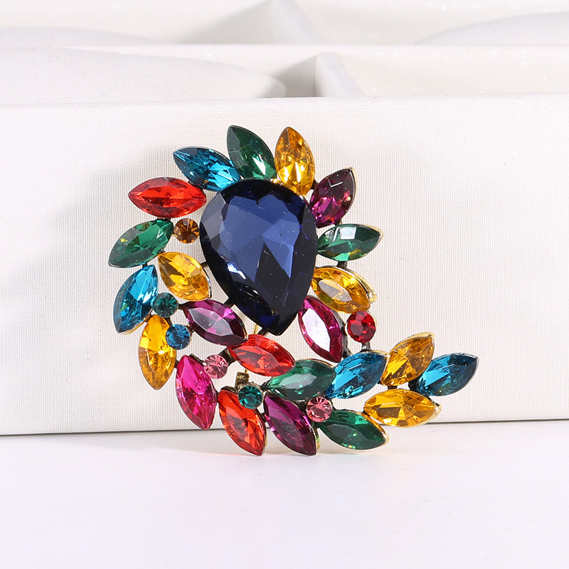 Alloy Colorful Crystal Corsage Scarf Clips Brooches Pins - Temu