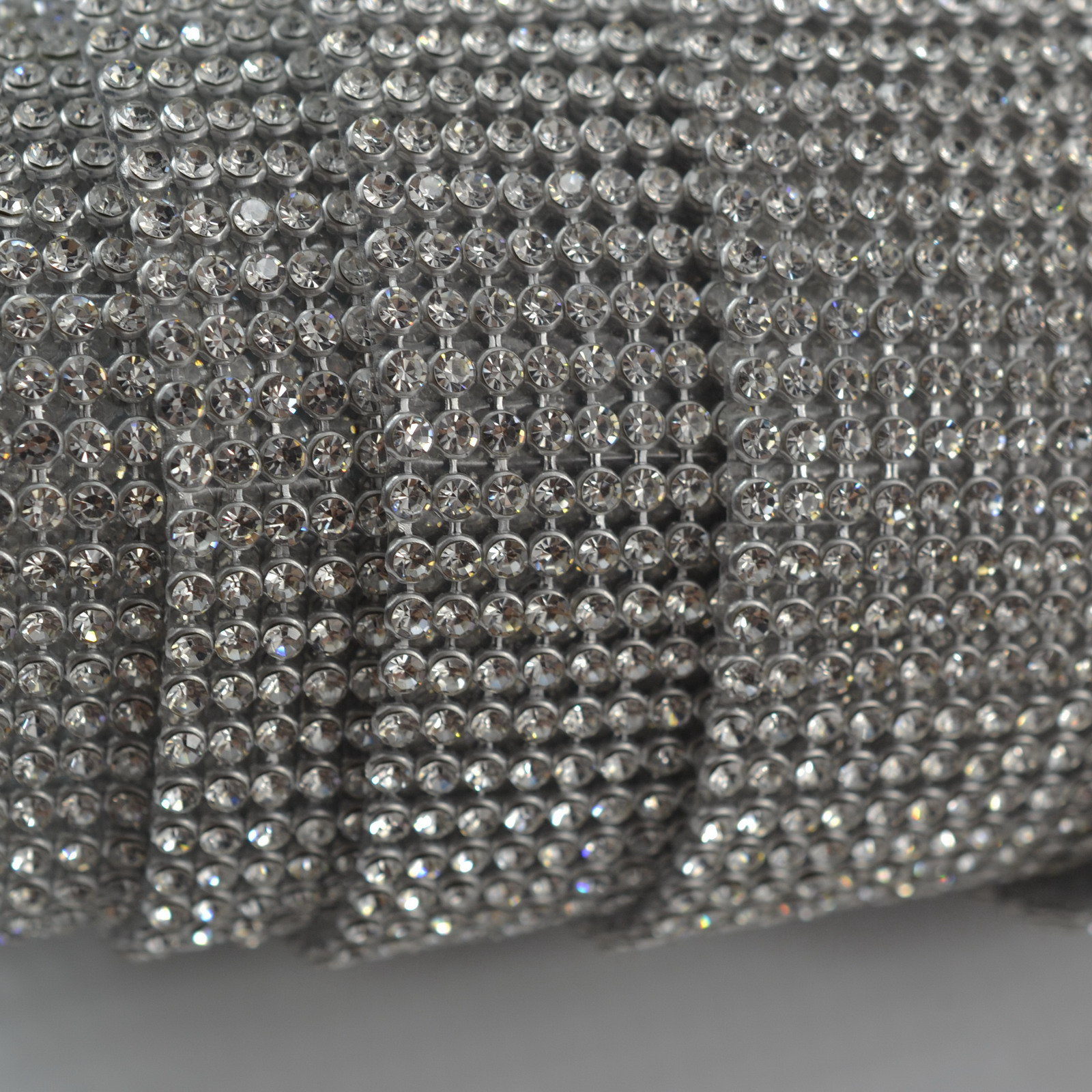 Wide Length One Sheet Crystal Rhinestone Mesh Silver Color - Temu