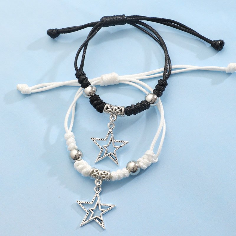2pcs Men's Star Bracelet Hand Rope Set