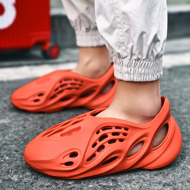 2023 New Men's Foam Slides, Lightweight Quick-drying Non Slip Slippers,  Trendy Clogs Garden Shoes Outdoor Hollow Out Sandals - Temu Malaysia