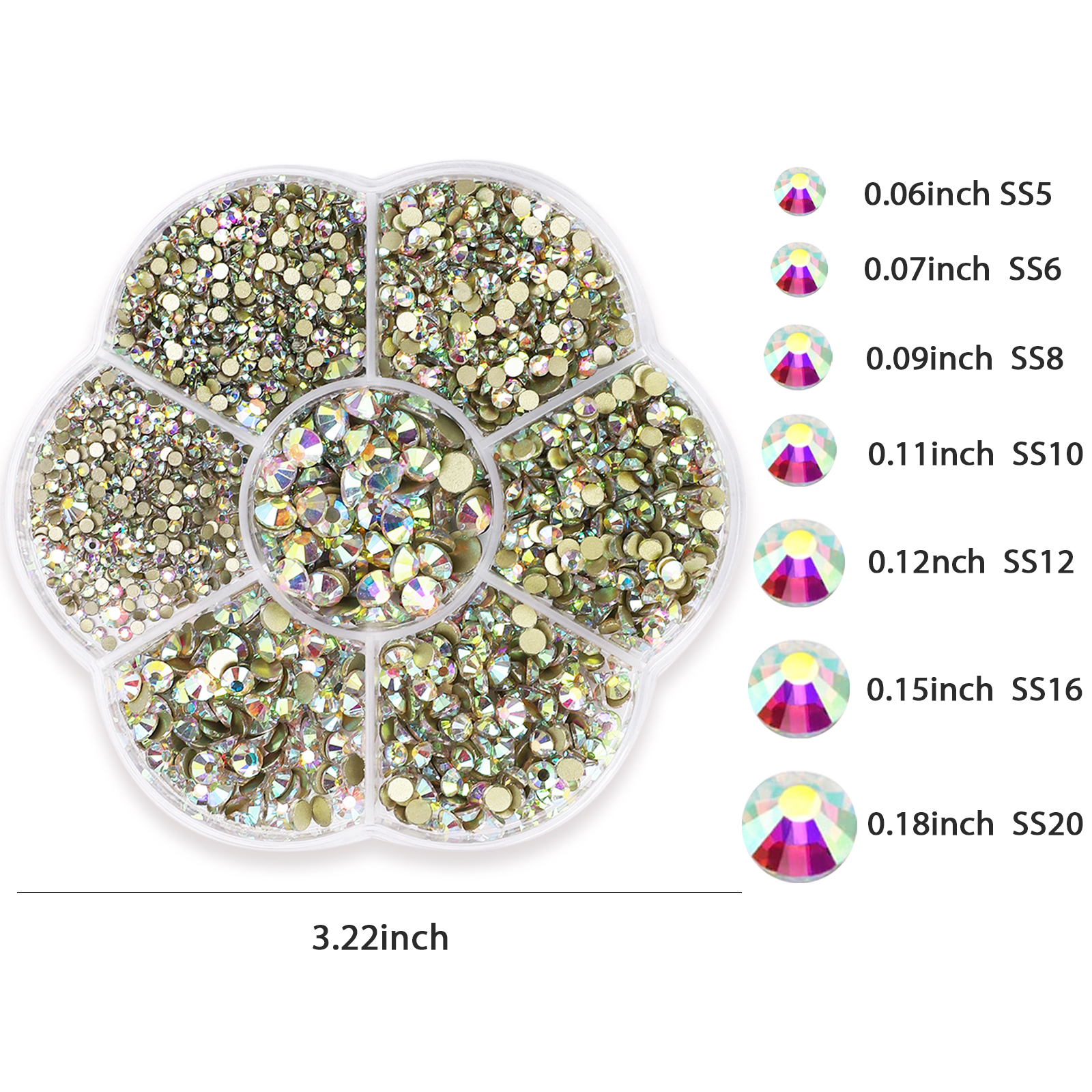 Queenme 2mm Small Rhinestones for Nails Flat Back Glass Nail Crystals for  Crafts Eye Makeup, Round Flatback Stones Shiny No Dull Gems Sparkly Diamond