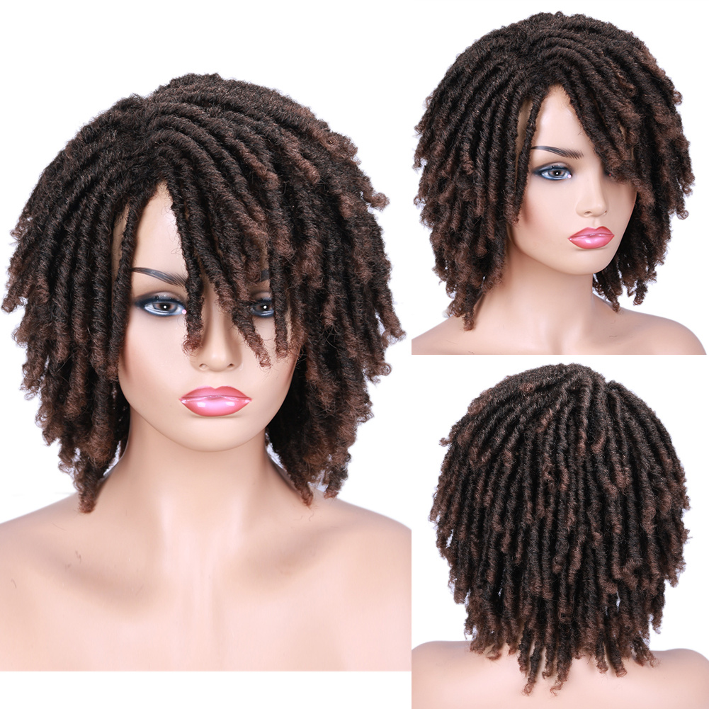 Short Dreadlock Wig Crochet Twist Curly Dreadlocks Hair Temu Canada