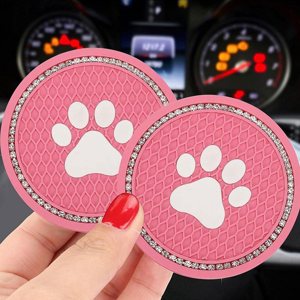 2.75 Crystal Car Cup Holder Coasters Add A Bling Car Paw Temu