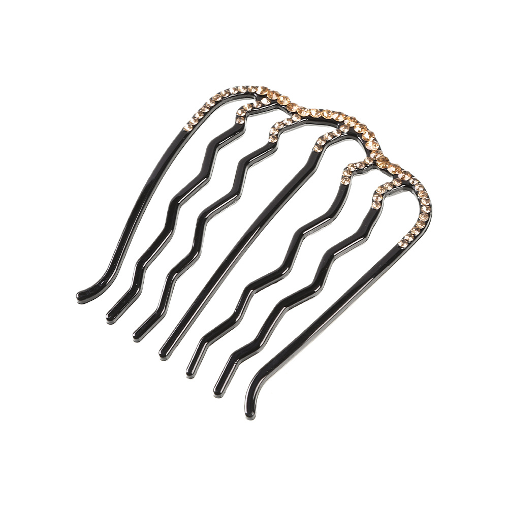 Braided Hair Comb Rhinestone U shaped Black Hair Pin Alloy Temu
