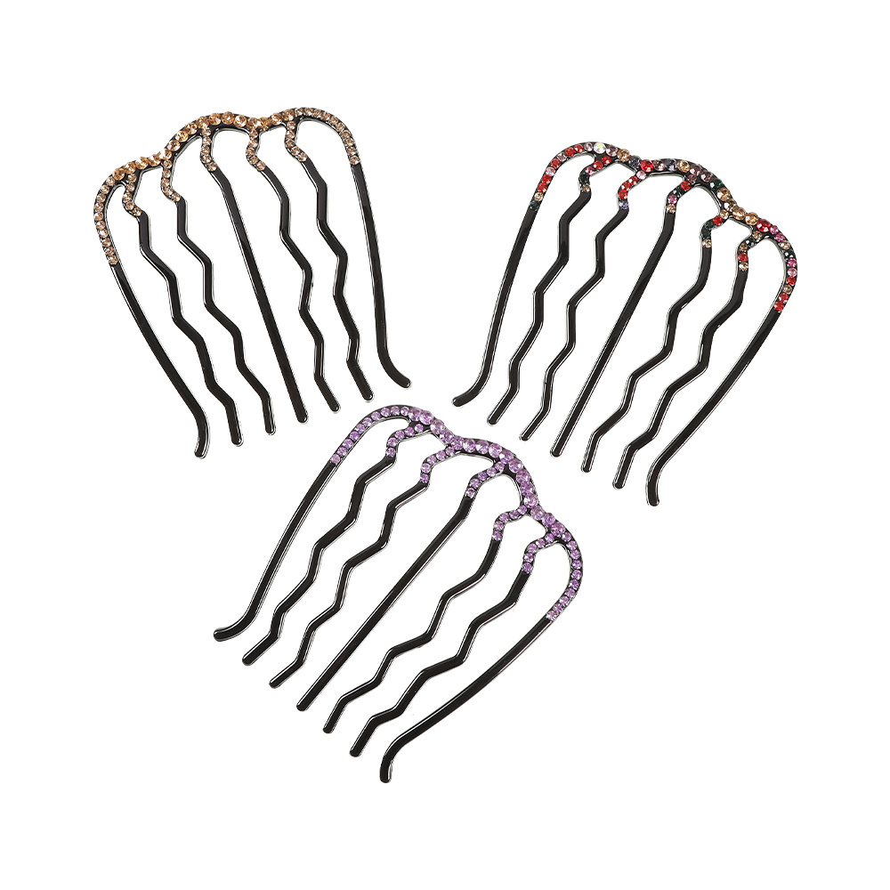 Braided Hair Comb Rhinestone U shaped Black Hair Pin Alloy Temu