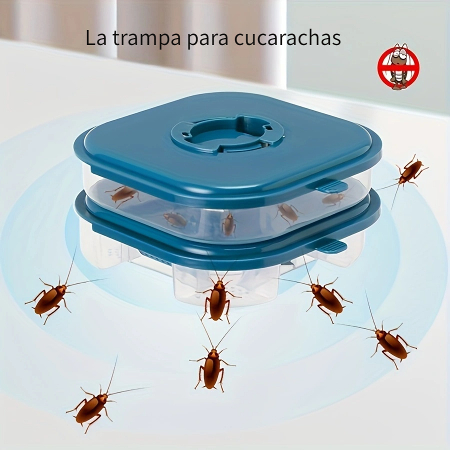Trampas para cucarachas + arañas (12 trampas de caja) | Trampas de caja  extra adhesivas no tóxicas | Atrapa y mata cucarachas alemanas, cucarachas