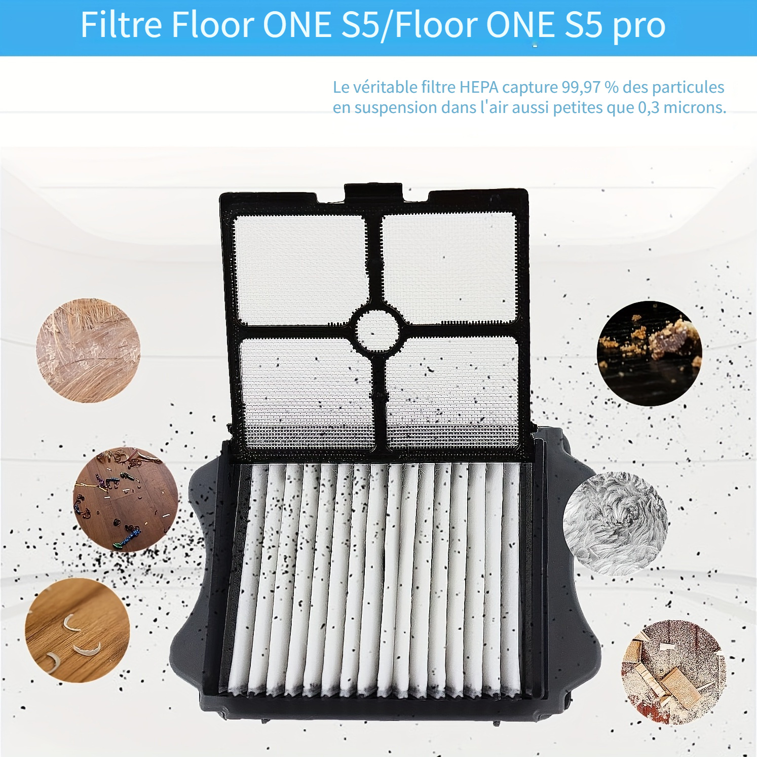 Brosse à rouleaux filtrants pour aspirateur sans fil Tineco Floor One S5
