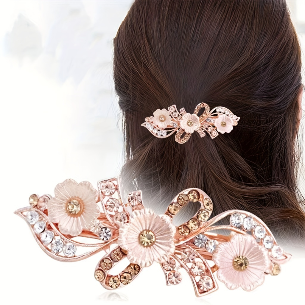 

1pcs Flower Rhinestone Decor Hair Clip Headwear Light Luxury Spring Hair Clip Hair Styling Accessories