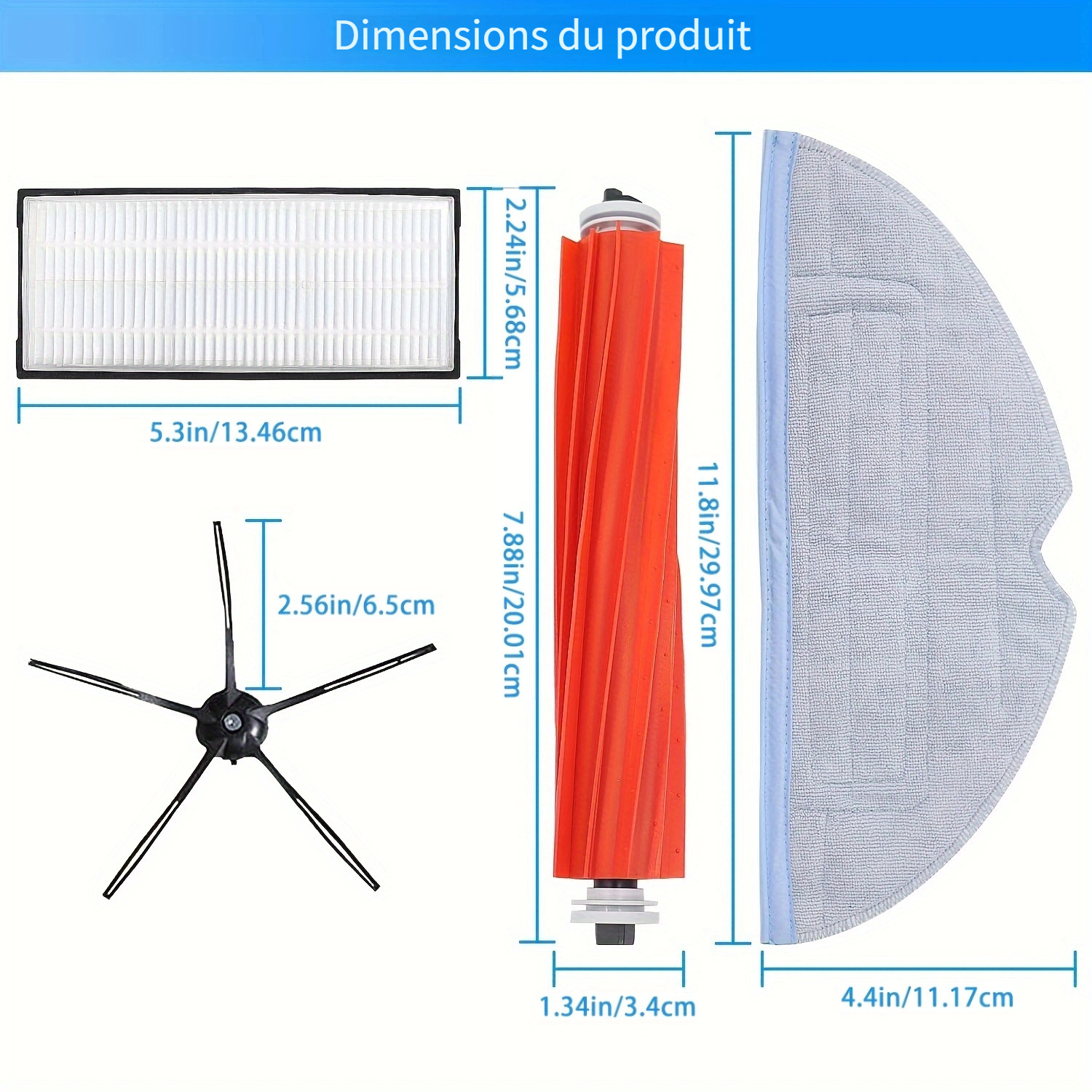 Serpillière - Roborock s7 – accessoires d'origine, Kit d'accessoires pour  Roborock S7, chiffons de vadrouille