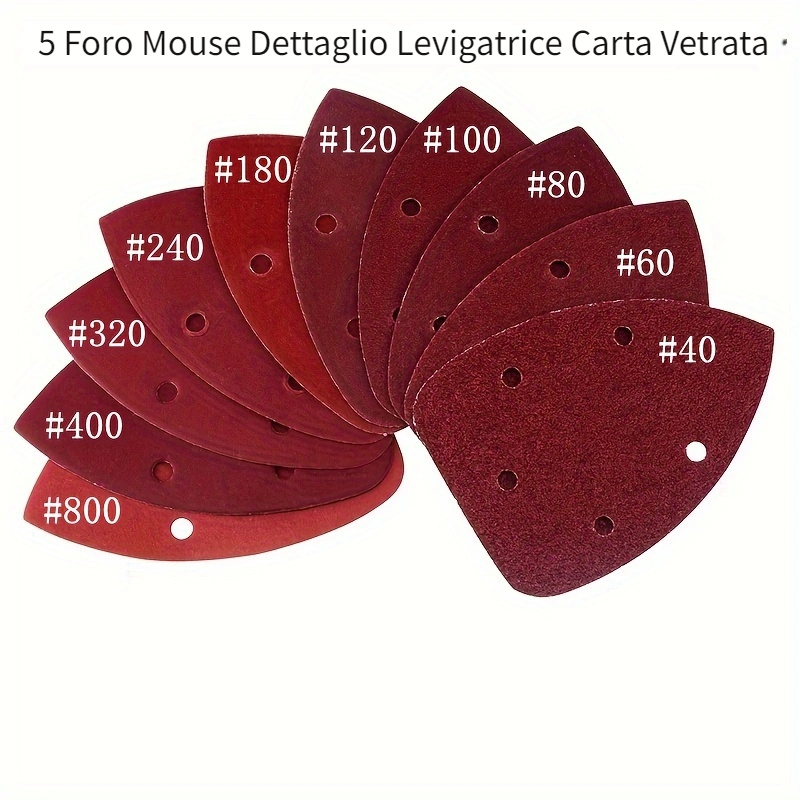 Carta Vetrata Per Levigatrice Per Mouse 100 Pezzi, Grana  40/60/80/100/120/180/240/320/400/800, Carta Vetrata Per Levigatrice Per  Mouse - Temu Italy