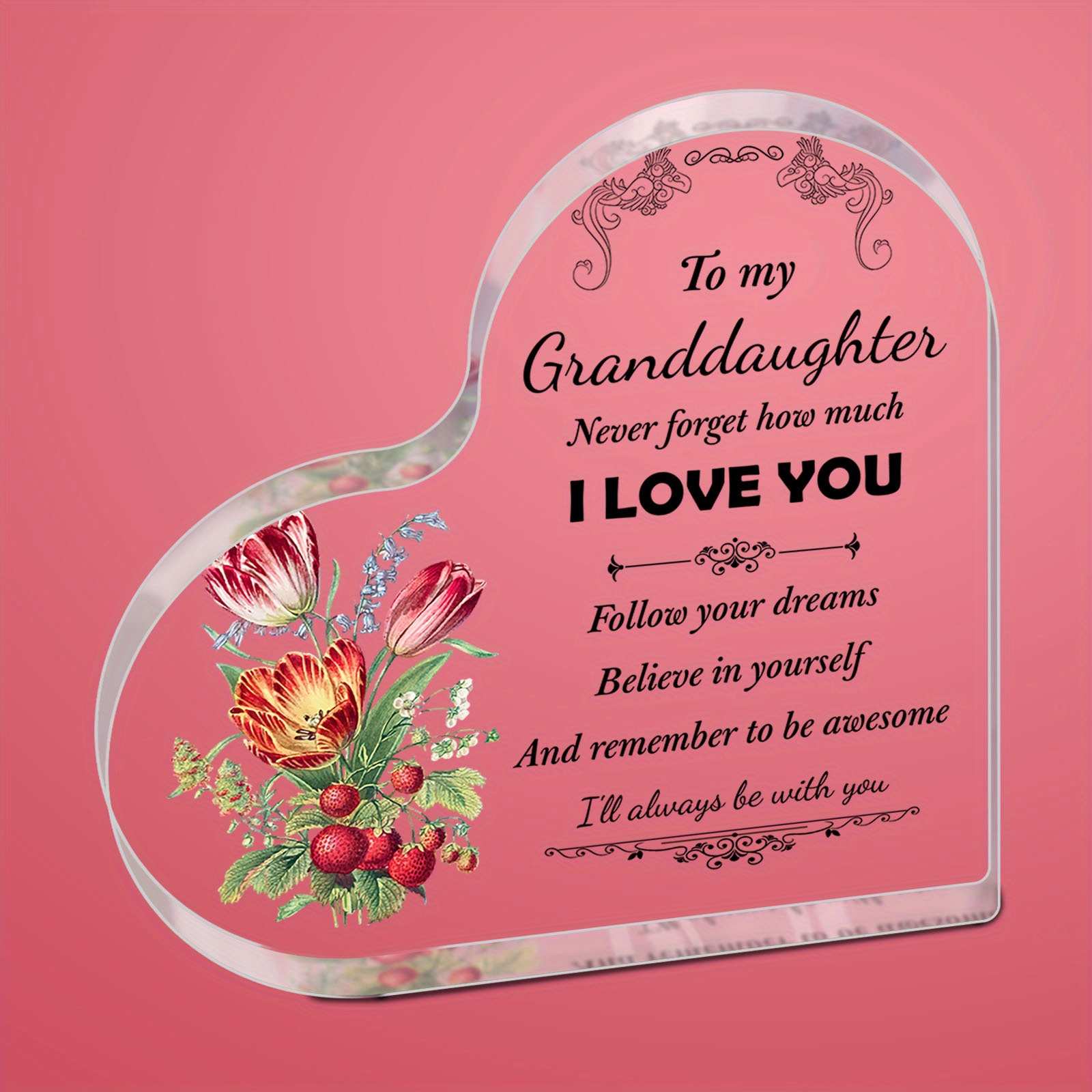 

1pc, To My Granddaughter Gifts From Grandma Grandpa, Gifts Given To Granddaughter, Great Granddaughter's Birthday Commemorative Gift, Acrylic Desktop Decoration