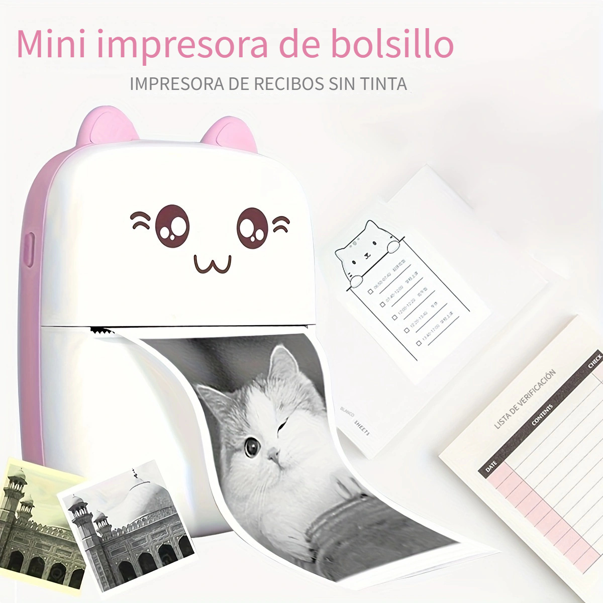 Impresora de bolsillo, Mini portátil BT Impresora de fotos de papel  inalámbrica Impresión térmica de bolsillo Conexión USB Impresoras Fotos  (rosa), para el gran juego - Temu Spain