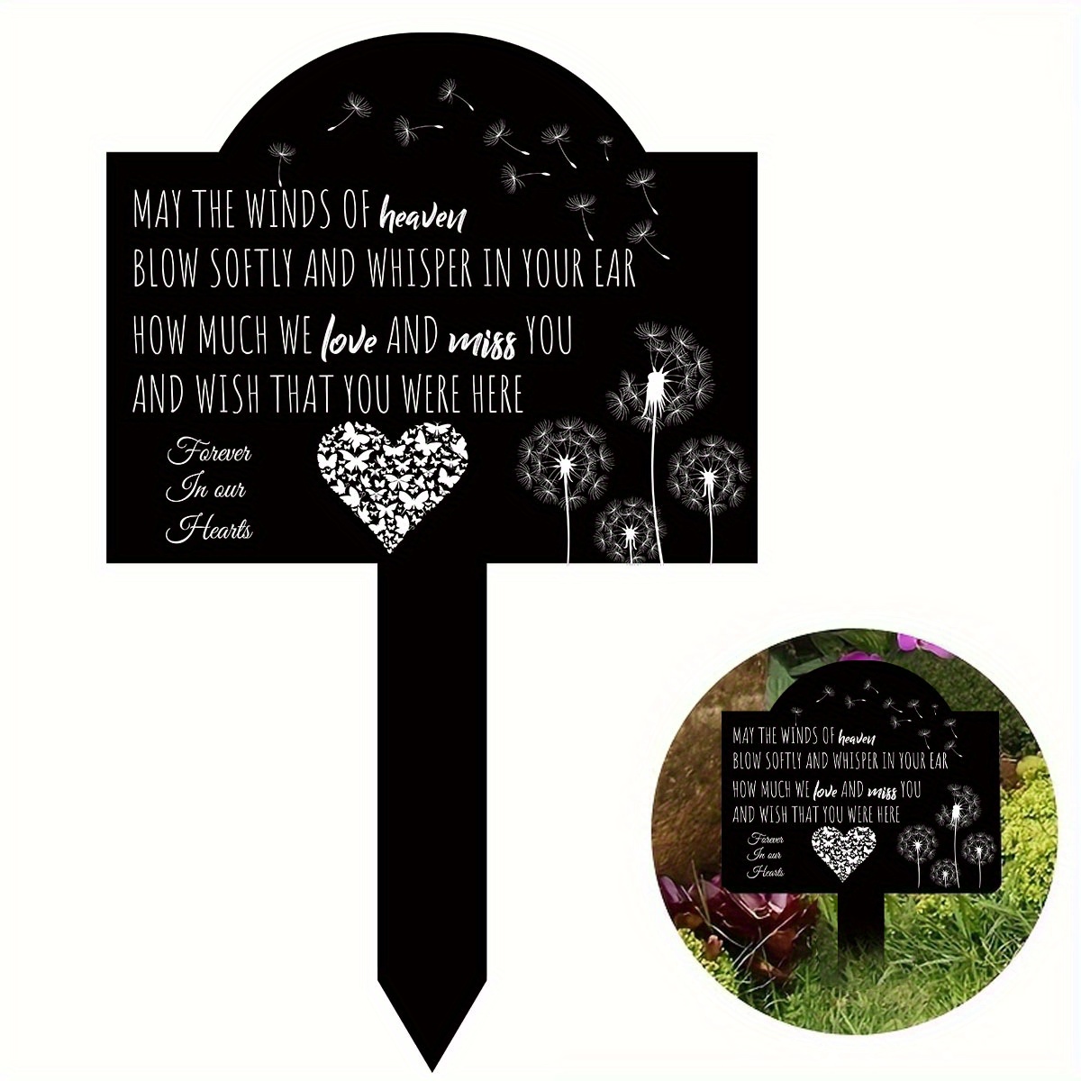 

1pc, Grave Markers For Cemetery Memorial Stakes For Outdoors Yard Cemetery Decorations For Grave Memorial Plaques For Loved Ones Garden Decor Relatives Deep In Our Sign