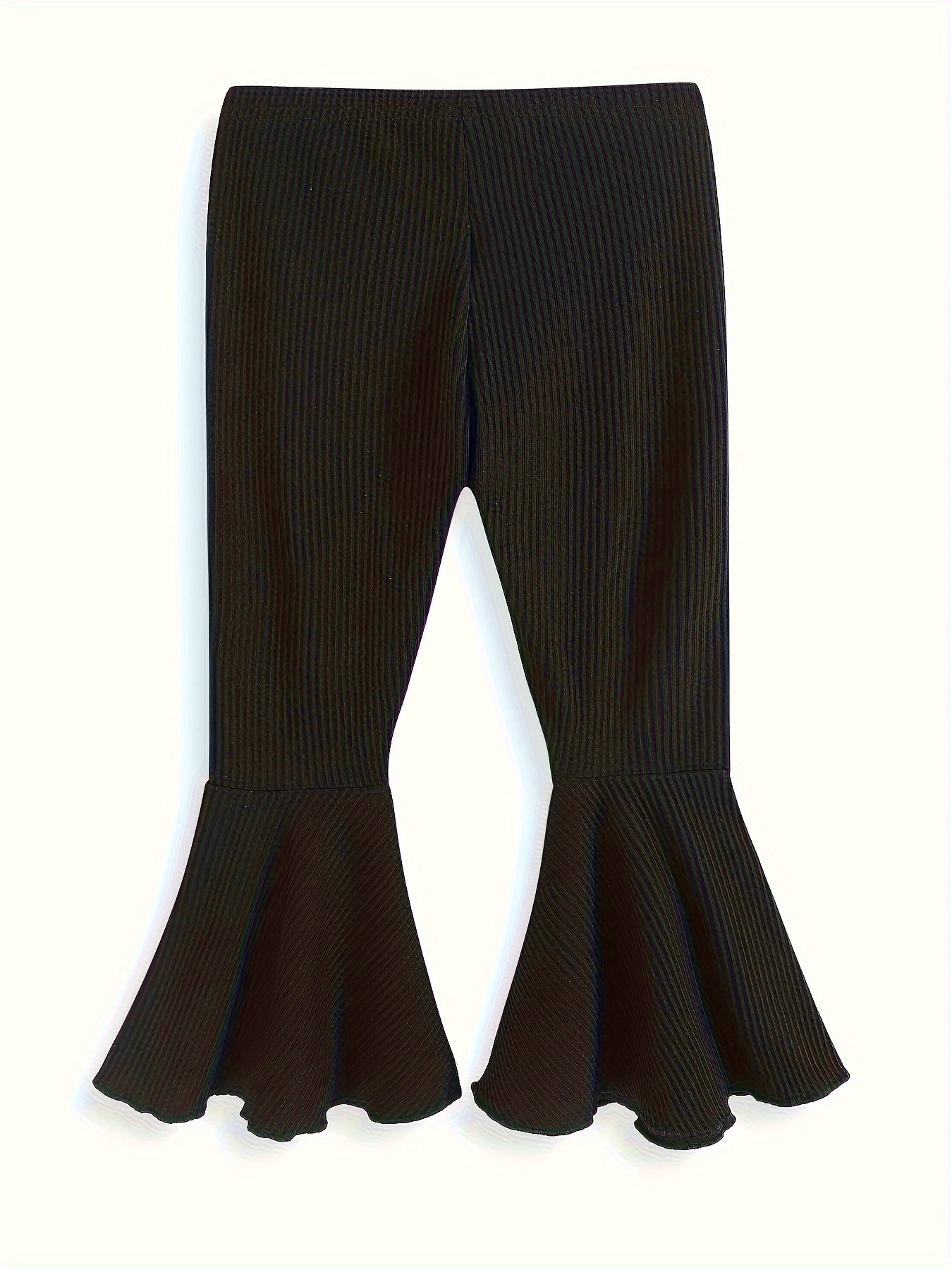 Flared Leggings - Black/ribbed - Kids