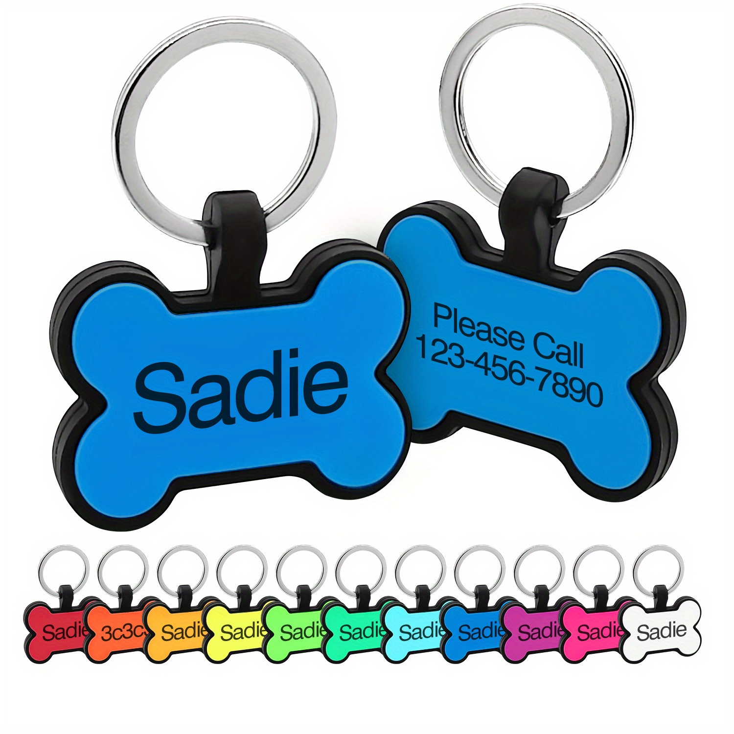 Personalized Dog Tag Pets Engraved Dog Name Tag Slide Cat Id - Temu