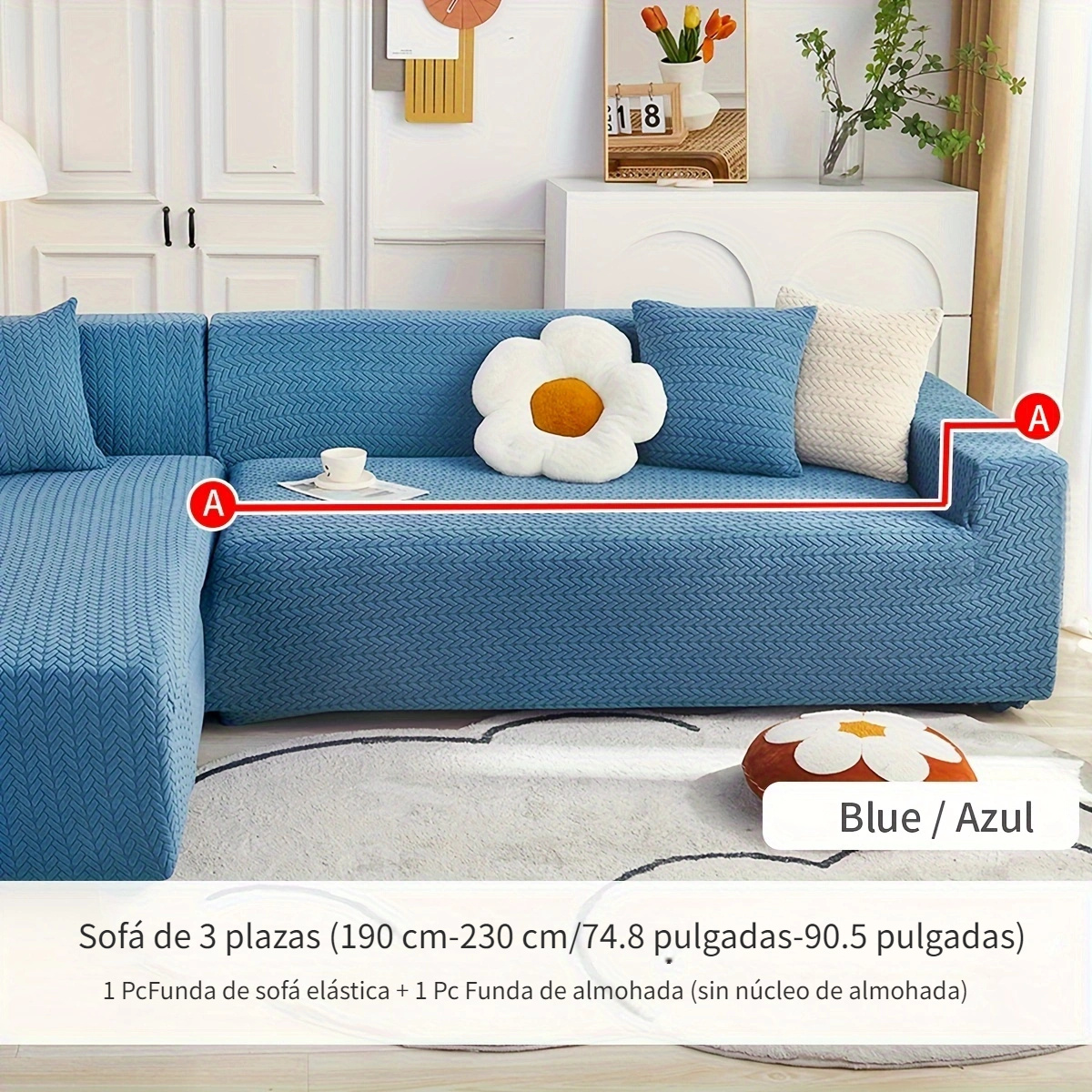 Funda de sofa chaise longue trigo, Comprar Funda de sofa chaise lon