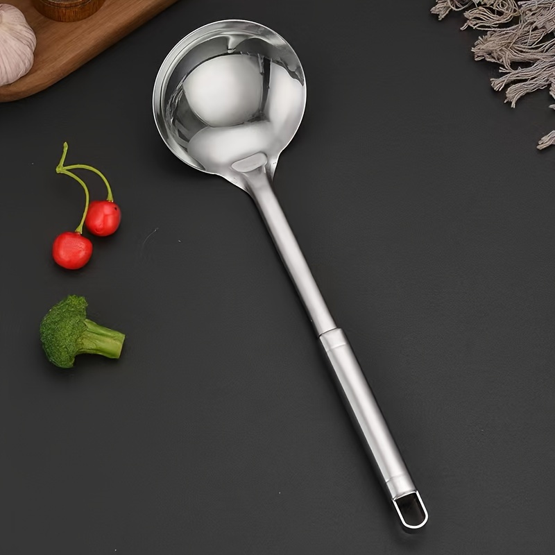 Stainless Steel Hot Pot Ladle, Widely Used Hot Pot Ladle Heat Insulation  Anti Scalding For Restaurant Black Handle Shovel,Black Handle Leaky  Shovel,Black Handle Leaky Spoon,Black 