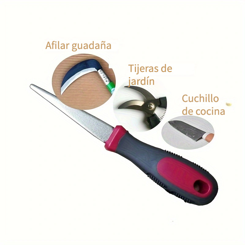 Lima de afilado de diamante para tijeras, cuchillos y herramientas de  jardín, amoladora de cuchillos plana y curva de 2 lados