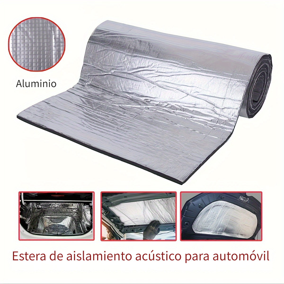  Estera amortiguadora de aislamiento acústico para techo de  puerta de coche, protector térmico de aislamiento acústico : Automotriz