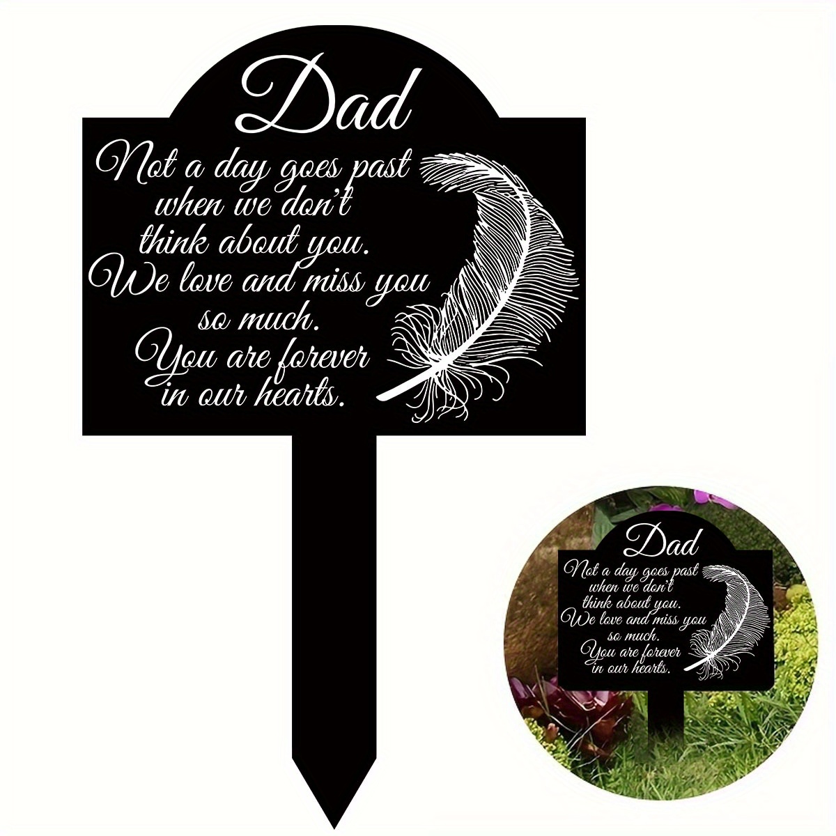 

1pc Personalized Plaques For Outdoors Grave 4.92x7.87 Stakes For Loss Of Dad Decorations