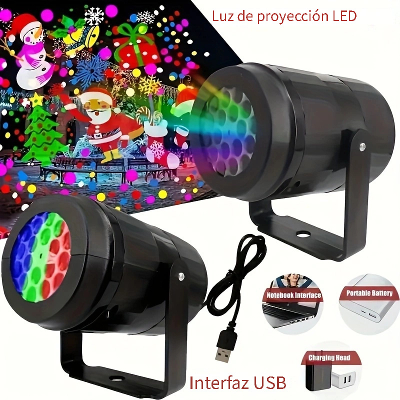 Mini Proyector Láser De Luz Láser LED Star Car, Lámpara De Luz De Proyector  Y Luz Nocturna De DJ Con Efecto Discolight, Decoración Navideña De Escenar