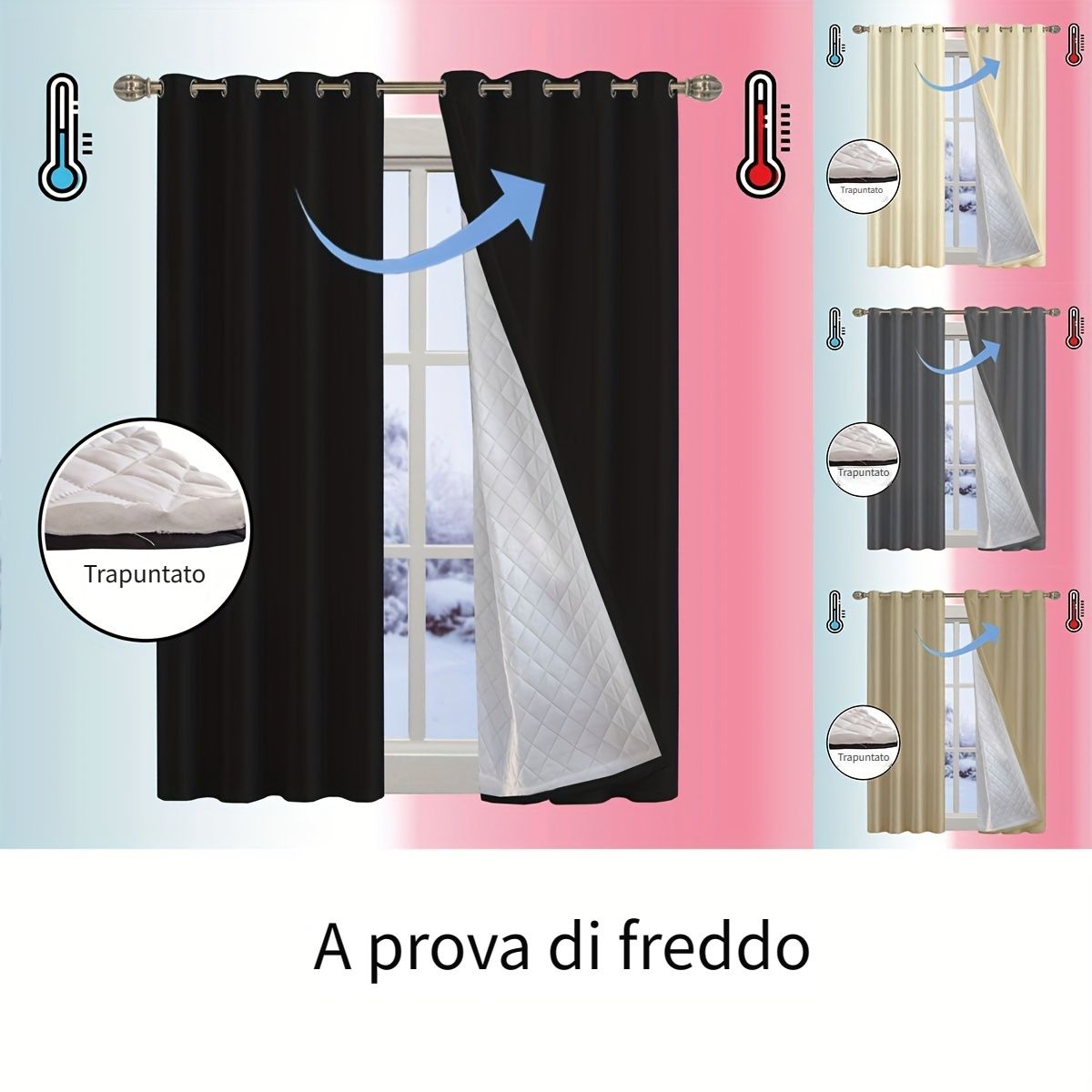1 Tenda Oscurante Porta Francese Tenda Finestra Isolamento - Temu Italy