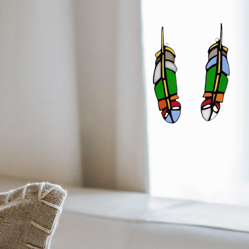 Stained Glass Patterns, Feathers Set, Glass Suncatchers