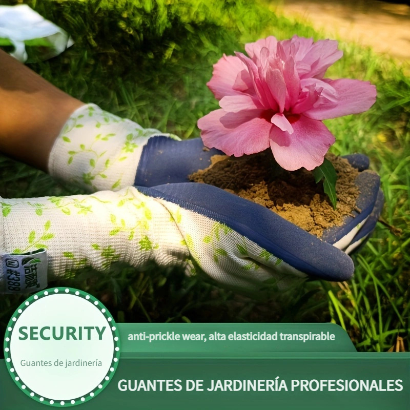 Guantes de jardinería para mujer, largos con estampado floral, para poda de  cactus y rosas, a prueba de espinas, guantes de trabajo transpirables con
