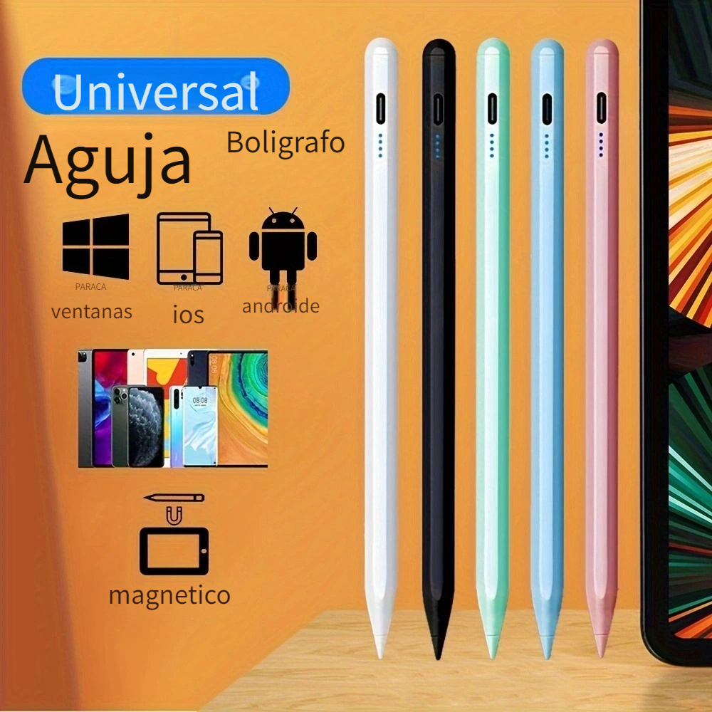 Lápiz óptico activo para pantallas táctiles con diseño magnético, lápiz  universal recargable para iPad, lápiz capacitivo de punta fina para iPad