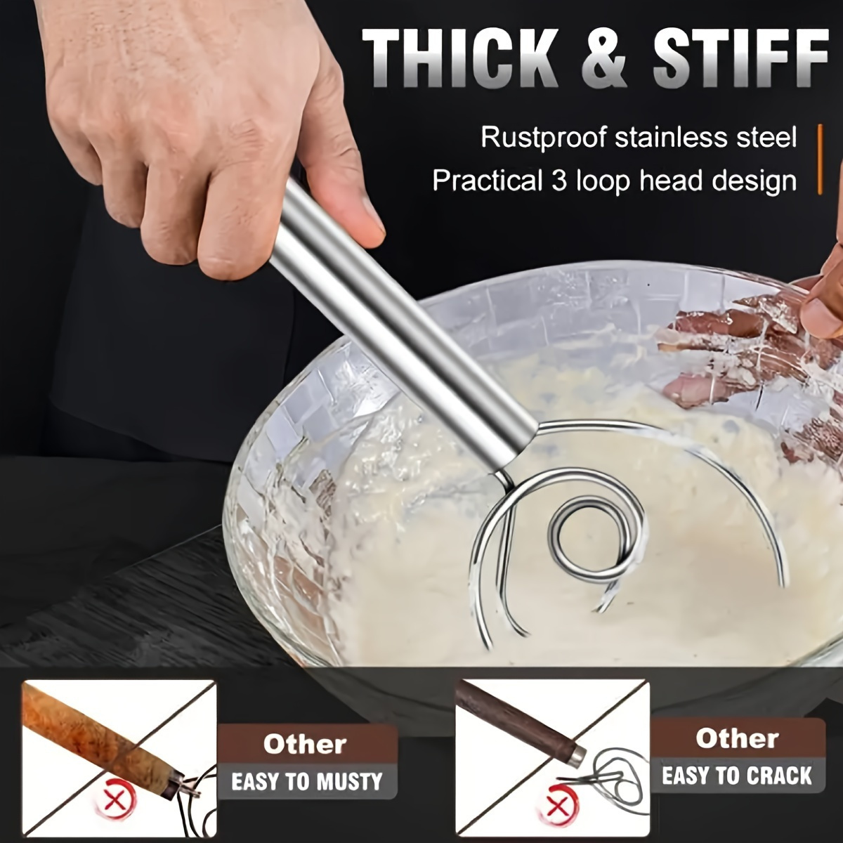 Kitchenaid Stainless Steel Spiral Dough Hook Rustproof Easy - Temu