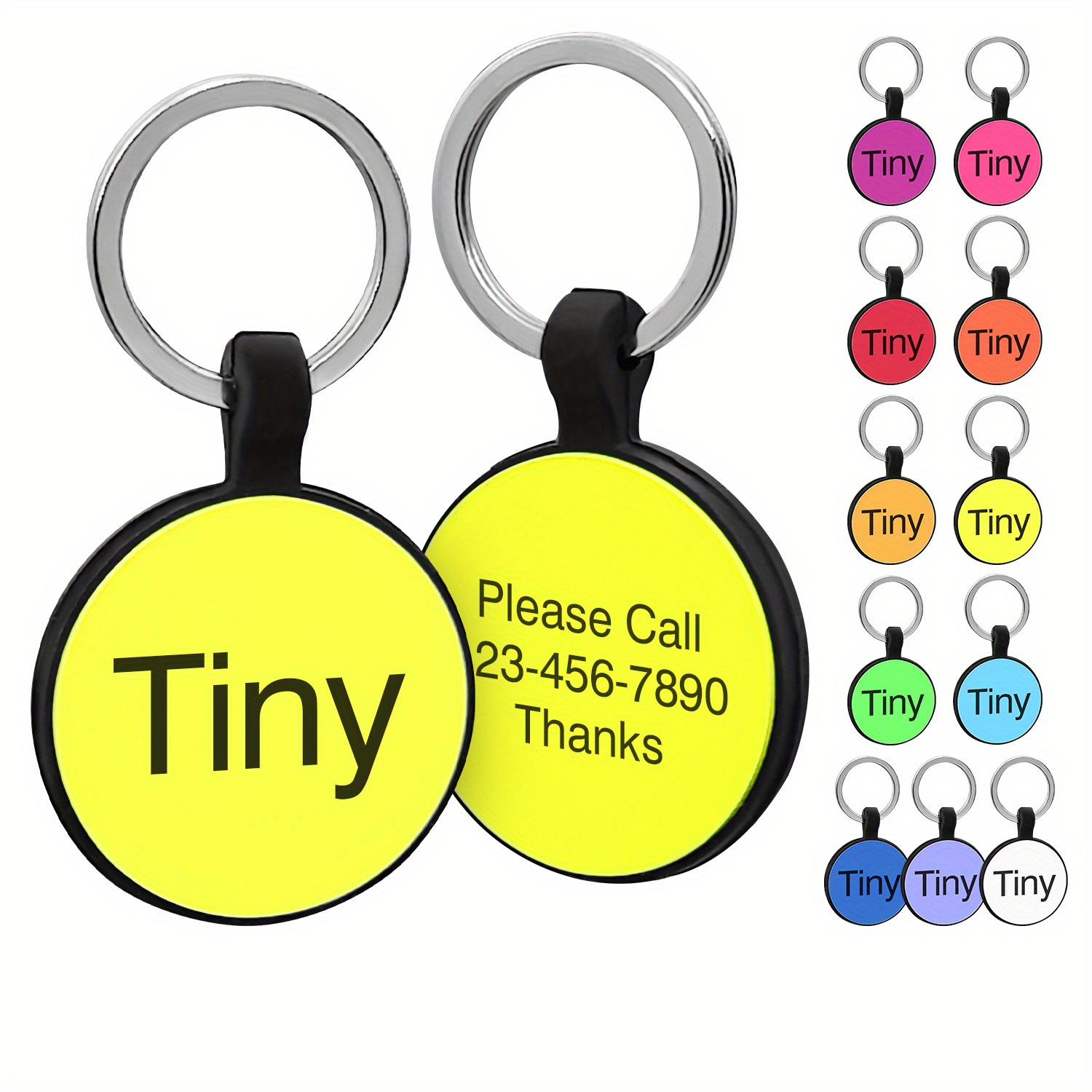 Personalized Dog Cat Tags Round Silicone Dog Puppy Id Name Temu New