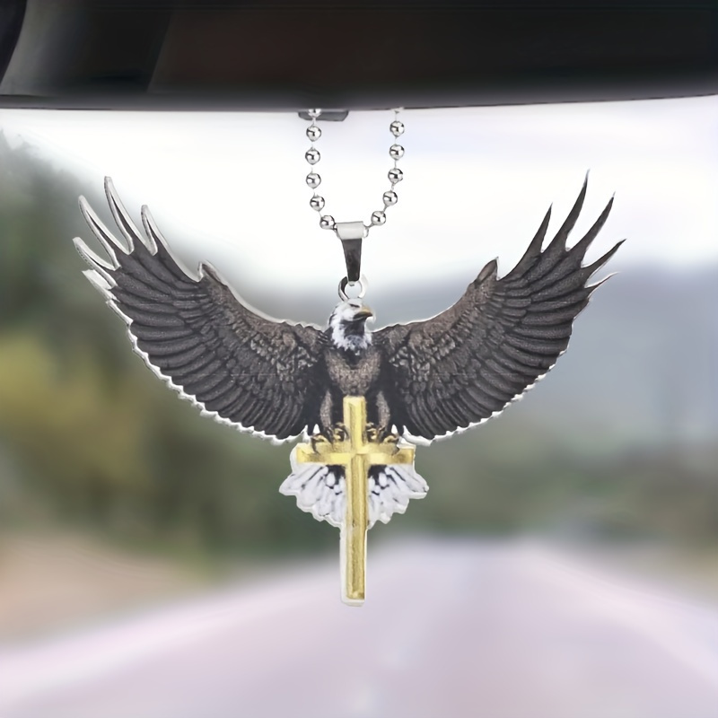 1pc Auto Hängende Ornament, Adler Kreuz Rückspiegel Anhänger, Autos Zubehör  Für Männer Und Frauen Hanger - Temu Switzerland