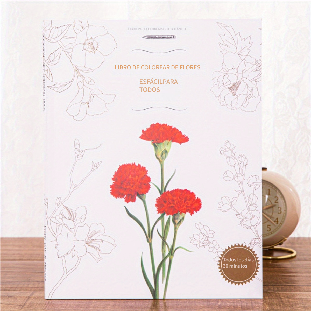 1 Libro Colorear Adultos Bloom Tema Flores Libro Colorear - Temu Chile