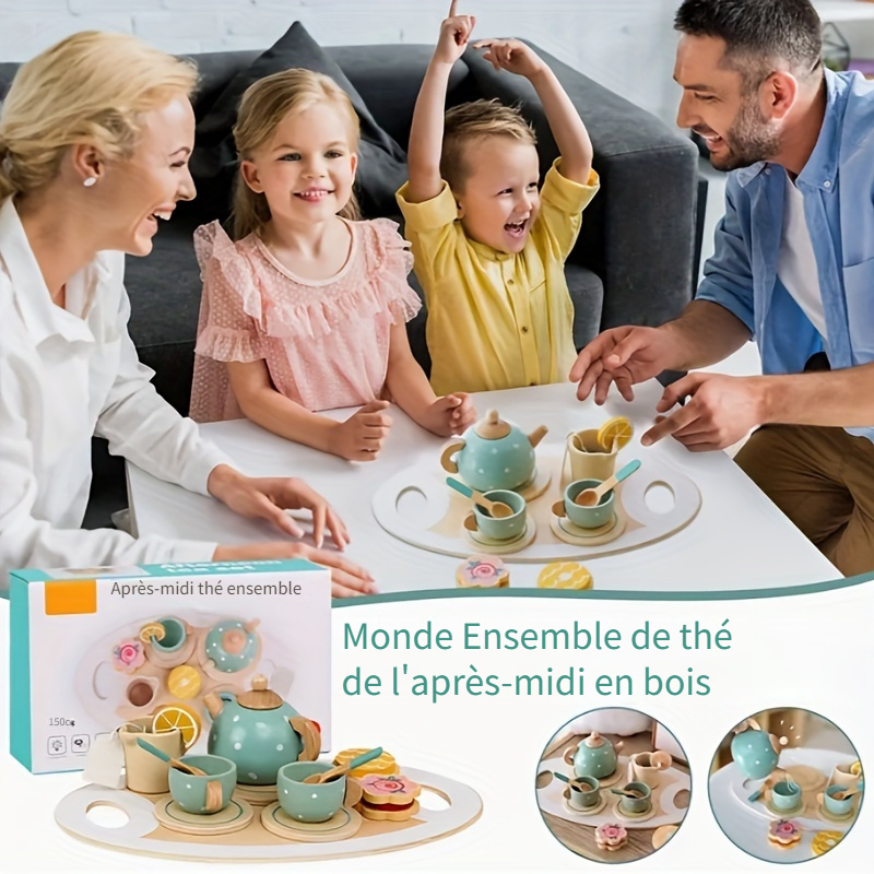 Jouets En Bois - Ensemble De Thé De Jouet Haut De Gamme - Ensemble De  Nourriture De Jeu De Simulation De Luxe. C'est Un Cadeau Idéal Pour Les  Fêtes D'anniversaire Et Les