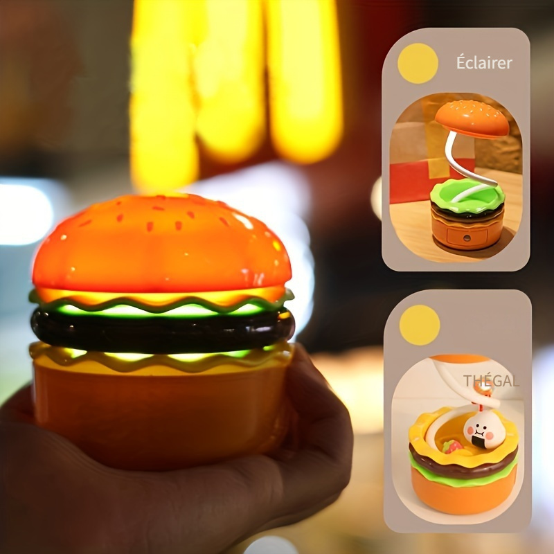 Hamburger Night Light, Personnalisé Gratuit, Lampe de nuit LED