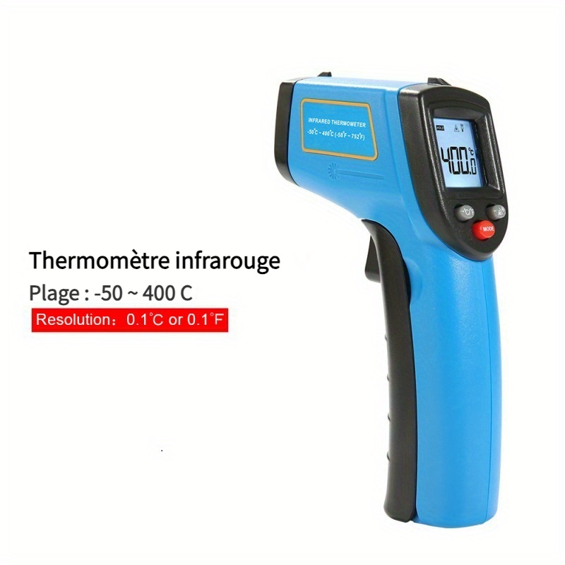 Thermomètre de cuisine laser infrarouge numérique (-50-400c) Mesure de  température infrarouge Thermomètre électronique de pistolet de mesure de  température (1pcs)