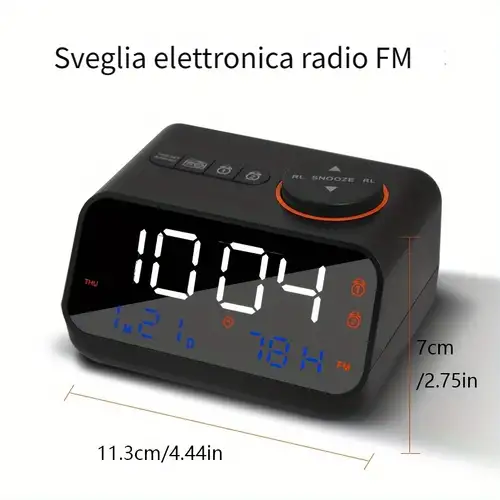 Allpress Radio sveglia orologio digitale CR-2466 FM Display a Led R