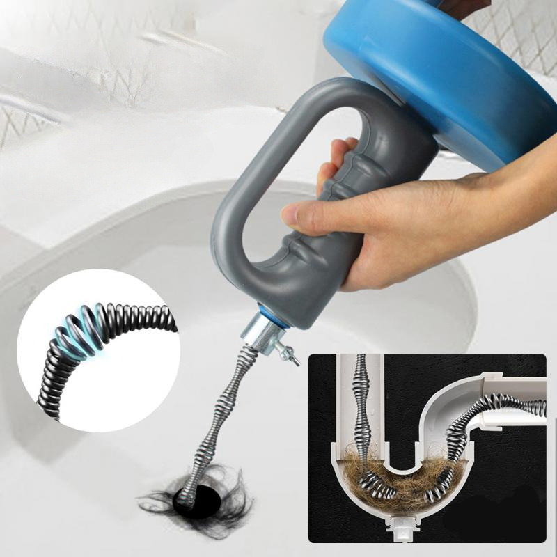 CORKSCREW Toilet Snake Auger WC Drain Unblocker Cleaner Rod