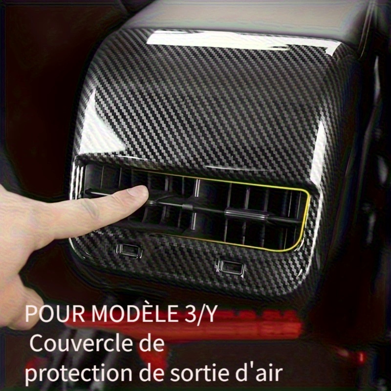 Tesla Model 3 2021 Housse de ventilation pour siège arrière avec flux d'air  et kit de protection de 17-21 accessoires de voiture (noir)