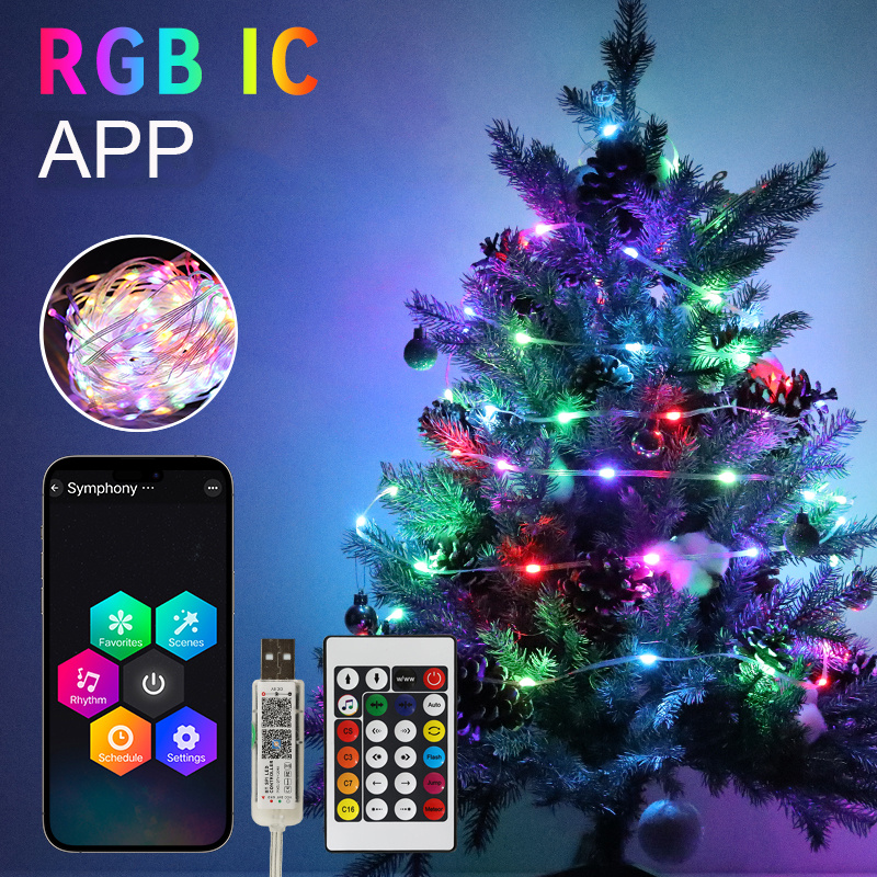 10M LED Copper Wire Fairy Lights RGBIC Dream Color USB LED String Lights  Party