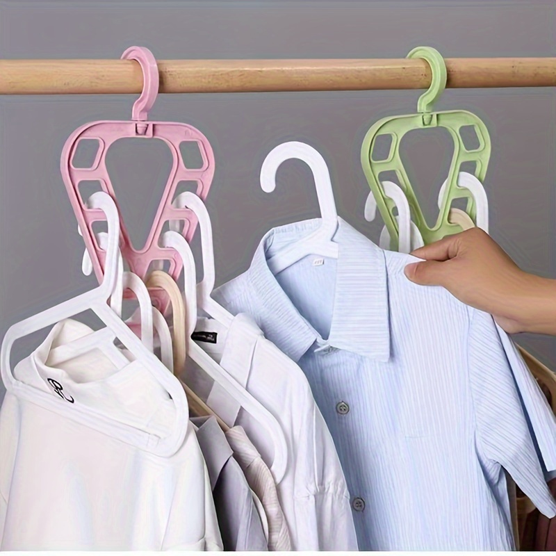 1pc Closet Organizer Clothes Hangers With 9 Holes Multifunctional Magic Space Saving Home Room Bedroom Organization And Storage For Wardrobe Heavy Clothes, Shirts, Pants, Dresses, Coats