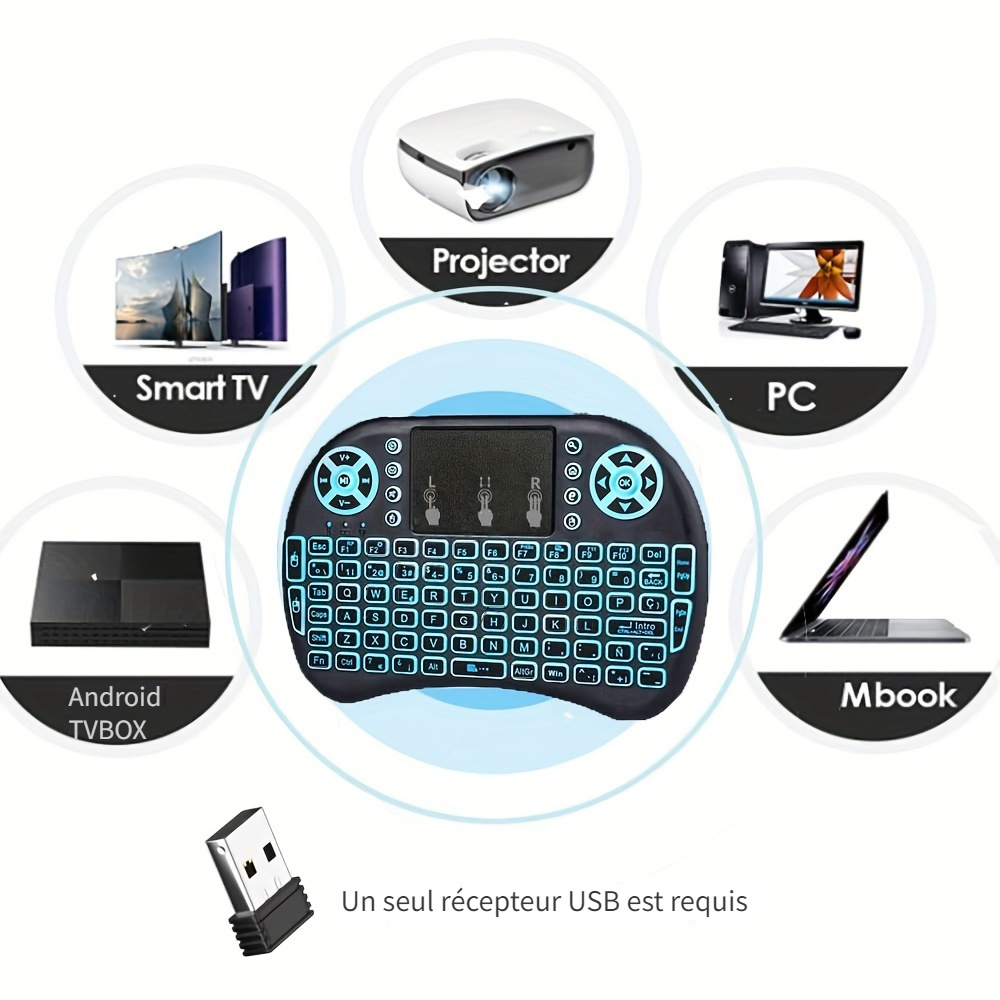 Generic Clavier compact sans fil avec pavé tactile pour Android TVBox et  ordinateur portable à prix pas cher