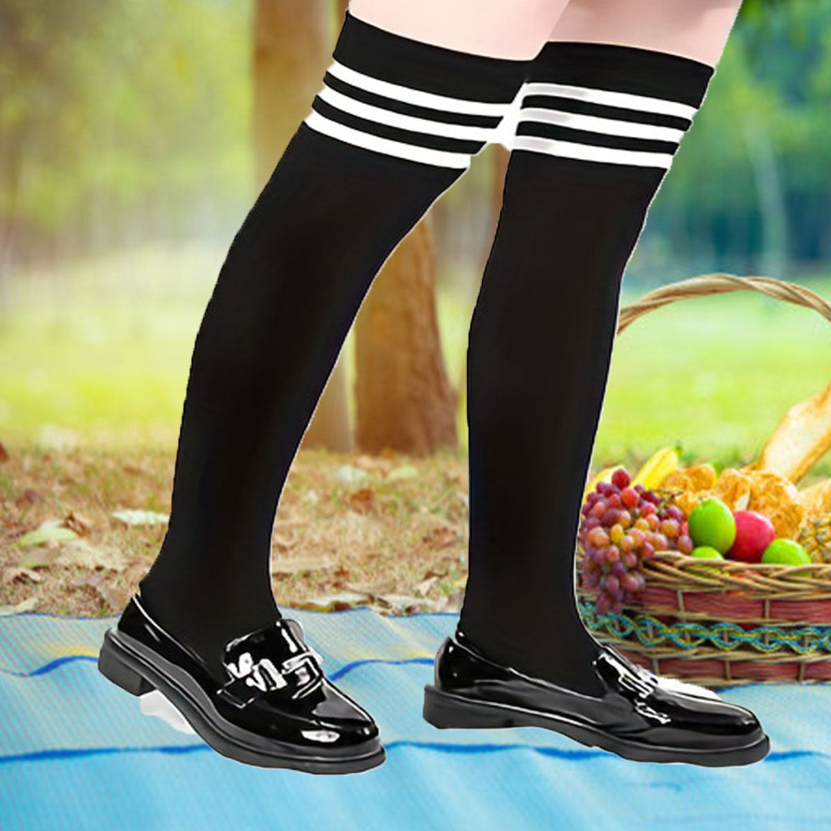 6 Pairs One Size Knee-High Socks Thigh High Stockings Over Knee Socks For  Women, Mixed Colors