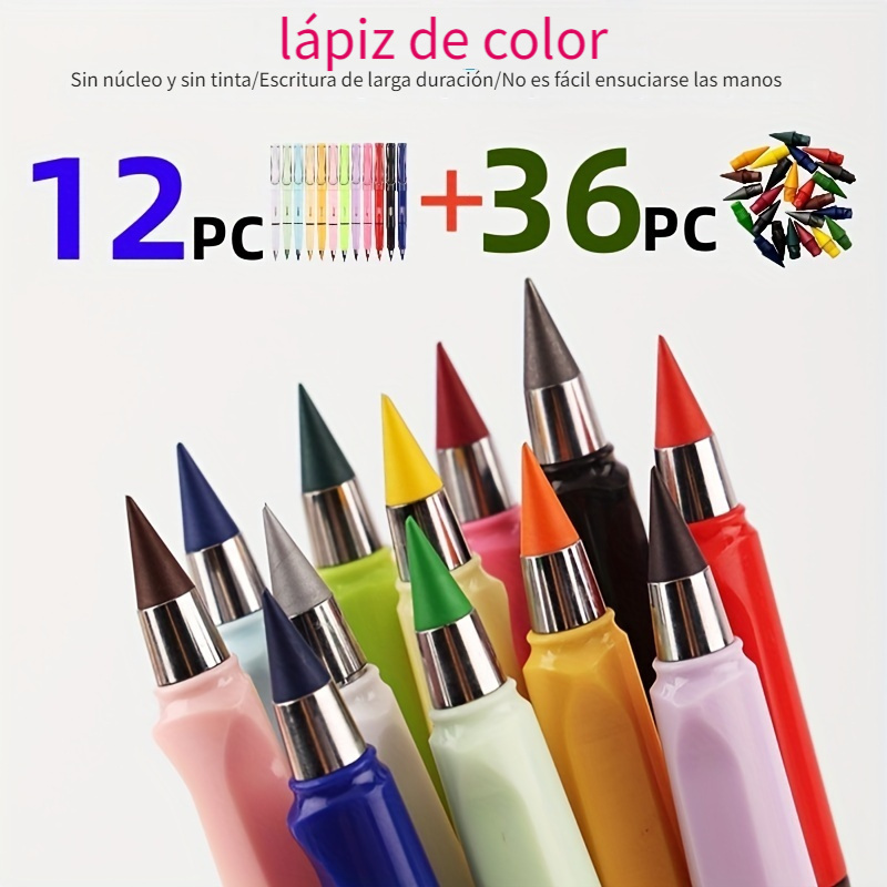 6 Colores Siempre Lápiz Con Borrador Escritura Duradera - Temu